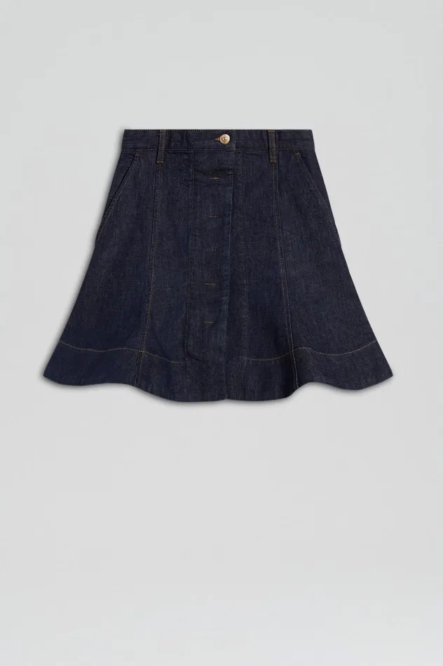 Skirts Women Scanlan Theodore DENIM SKATER SKIRT Indigo Skirts Women Scanlan Theodore DENIM SKATER SKIRT Indigo