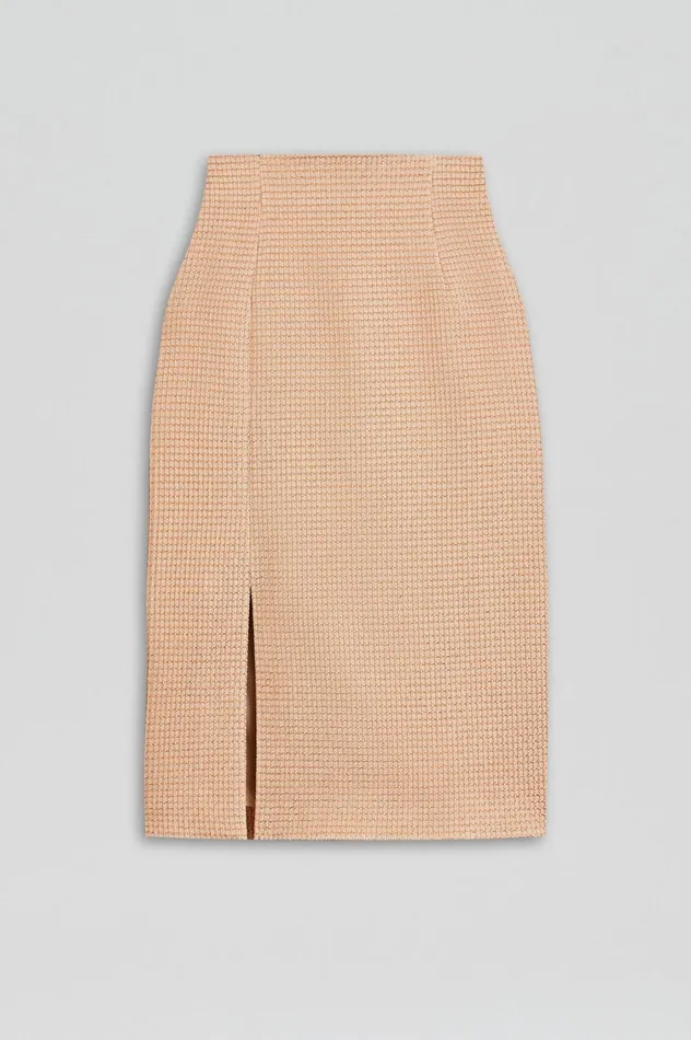 Skirts Women Scanlan Theodore TINSEL GINGHAM SKIRT Rosegold Skirts Women Scanlan Theodore TINSEL GINGHAM SKIRT Rosegold
