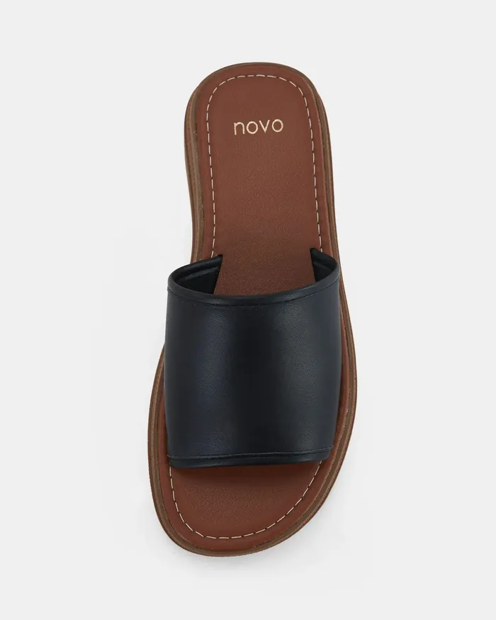 Slides Women NOVO Shoes URAGO BLACK Flatform