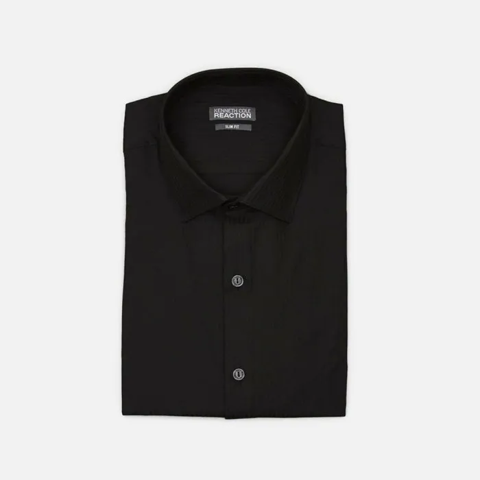 Slim Fit Tonal Satin Stripe Dress Shirt Black Men Kenneth Cole Dress Shirts