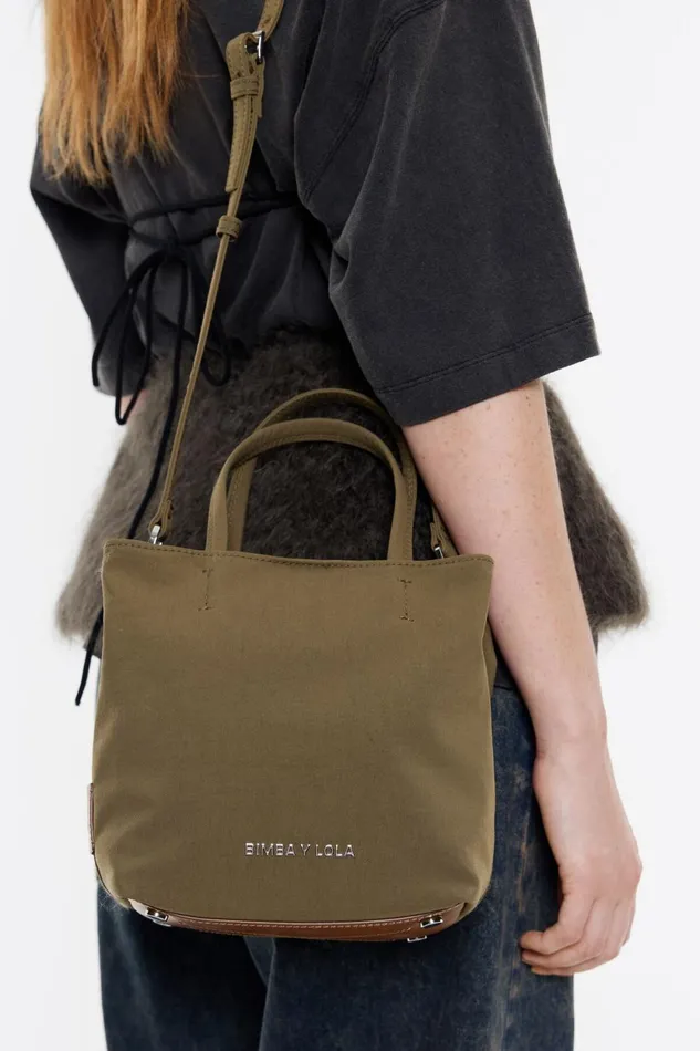 Small Olive Gabardine Chihuahua Bag Olive Women Bimba Y Lola Crossbody Bags