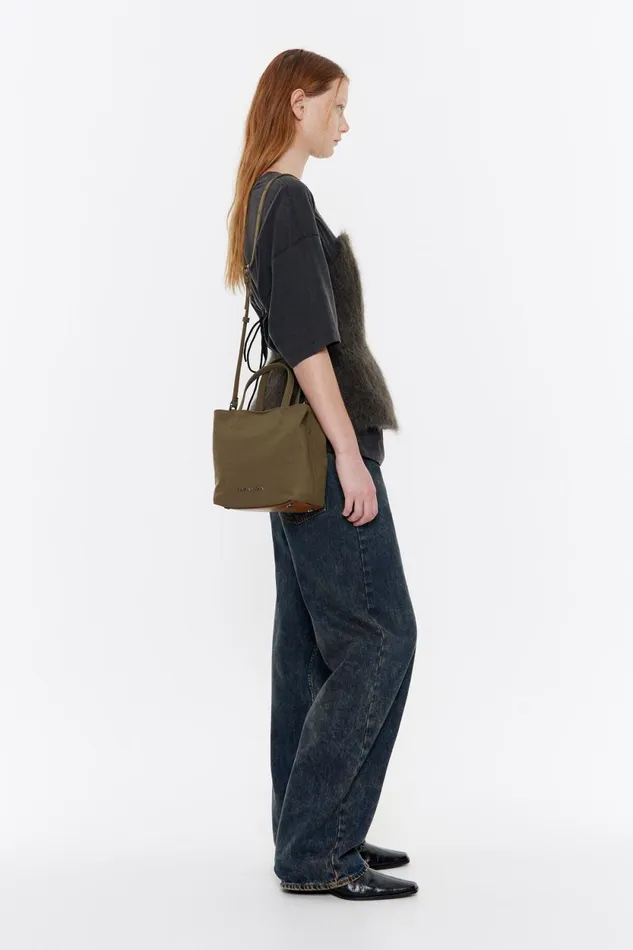 Small Olive Gabardine Chihuahua Bag Olive Women Bimba Y Lola Crossbody Bags