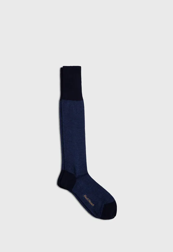 Socks Textured Oxford Dress Sock Black Paulstuart Mens