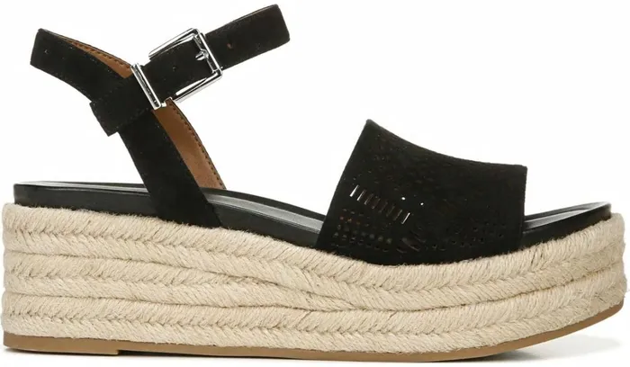 Spadrilles Women Franco Sarto Franco Tennia Espadrille Platform Sandal Black Suede