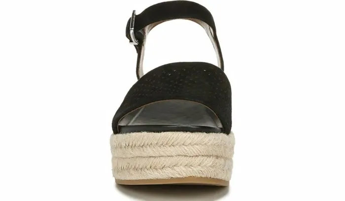 Spadrilles Women Franco Sarto Franco Tennia Espadrille Platform Sandal Black Suede