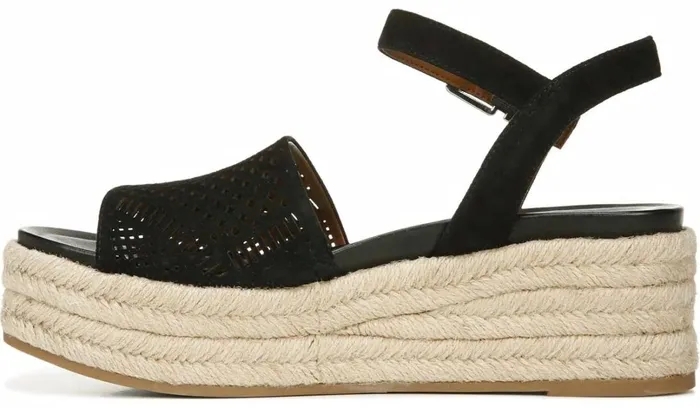 Spadrilles Women Franco Sarto Franco Tennia Espadrille Platform Sandal Black Suede