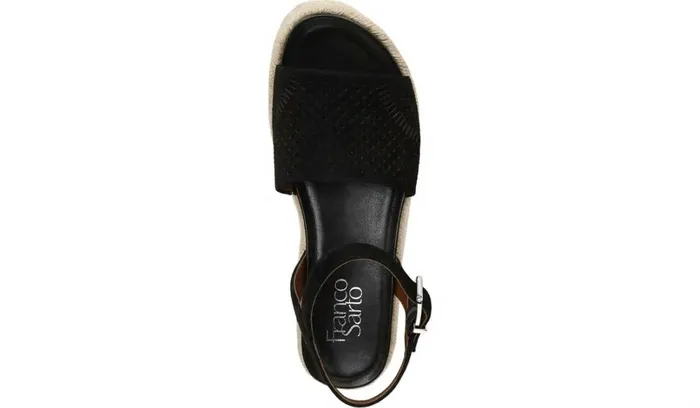 Spadrilles Women Franco Sarto Franco Tennia Espadrille Platform Sandal Black Suede