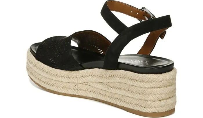 Spadrilles Women Franco Sarto Franco Tennia Espadrille Platform Sandal Black Suede