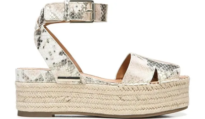 Spadrilles Women Franco Sarto Sarto Lexie Espadrille Platform Sandal Dusty Rose Snake Leather