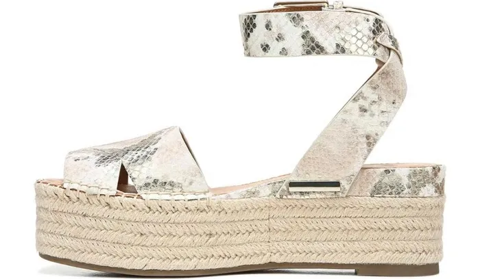 Spadrilles Women Franco Sarto Sarto Lexie Espadrille Platform Sandal Dusty Rose Snake Leather