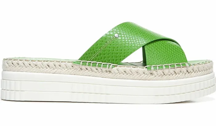 Sport Sandals Women Franco Sarto Franco Barb Platform Slide Sandal Green Apple Faux Leather