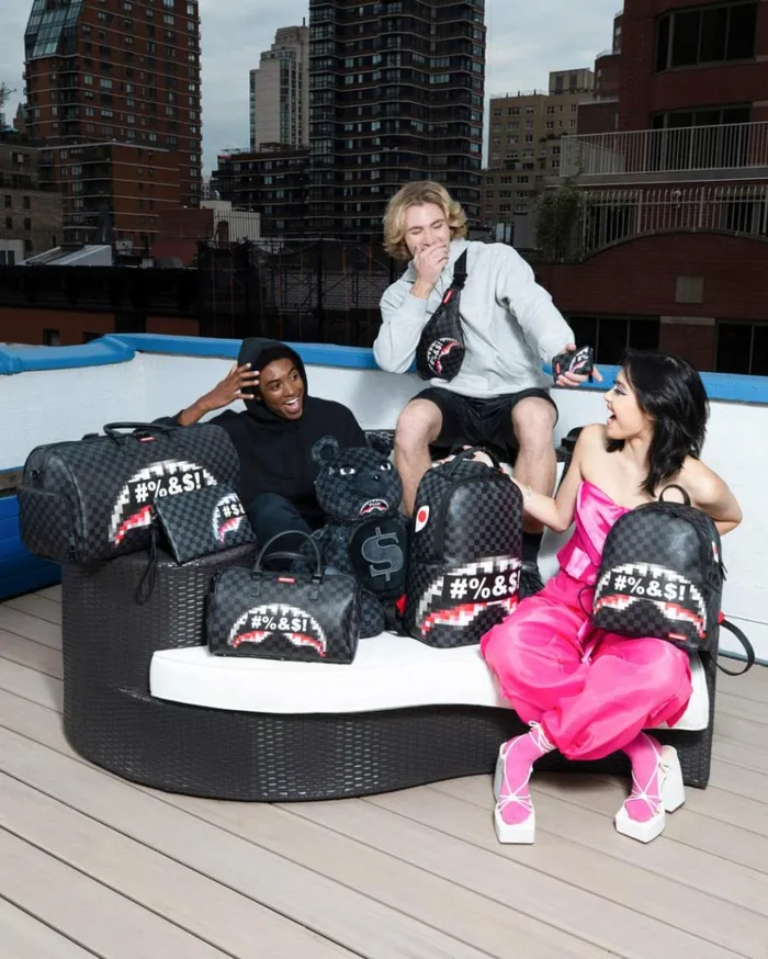 SPRAYGROUND 039WHAT THE BEEP039 SHARK DUFFLE Bags