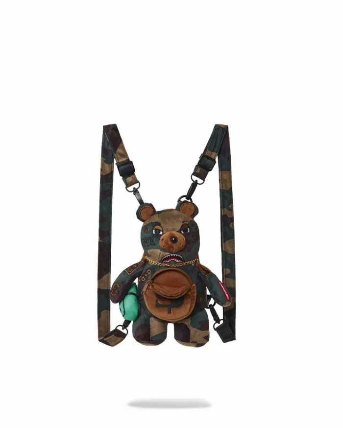 SPRAYGROUND BEARCUB BACKPACK 8211 CAMOCHECK MONEYBEAR Bags