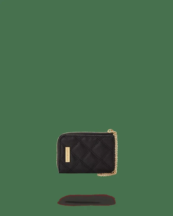 SPRAYGROUND NOIR QUILT GOLD CHAIN SHARK WALLET Bags