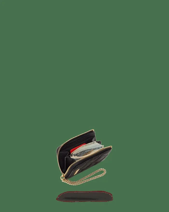 SPRAYGROUND NOIR QUILT GOLD CHAIN SHARK WALLET Bags