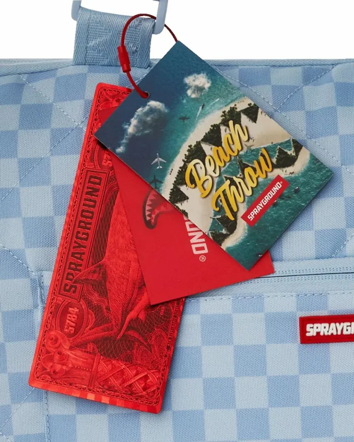 SPRAYGROUND SHARK ISLAND PACKABLE BEACH MAT BLANKET WATER RESISTANT CONVERTIBLE TOTE Bags
