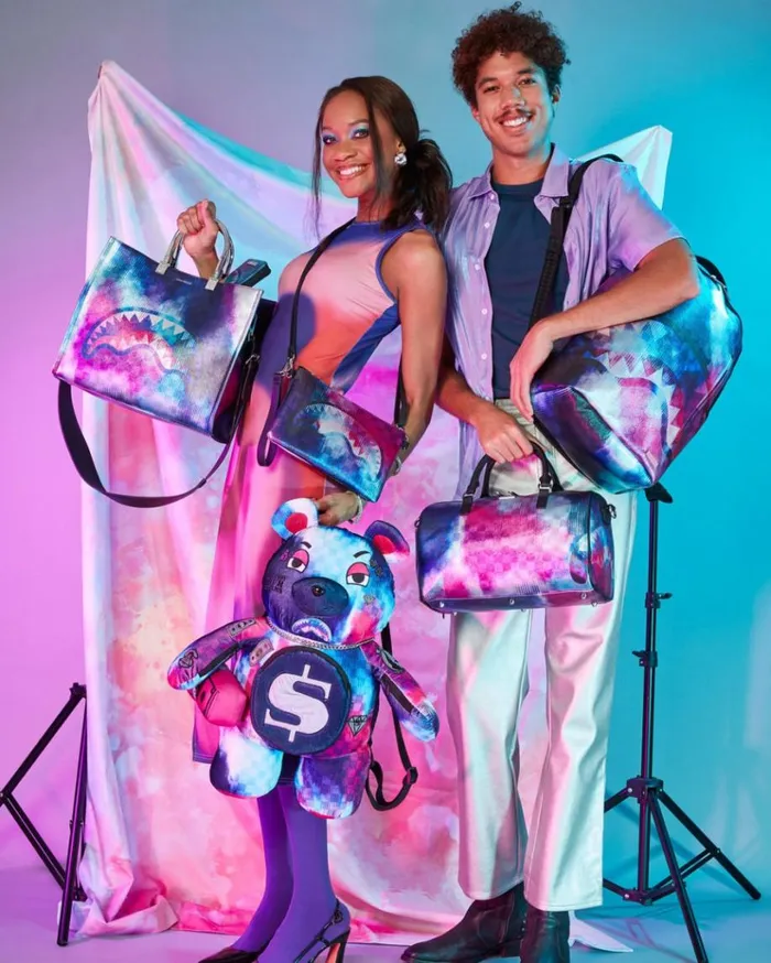 SPRAYGROUND SHARKCLUB ELECTRONICA TORTUGA TOTE Bags
