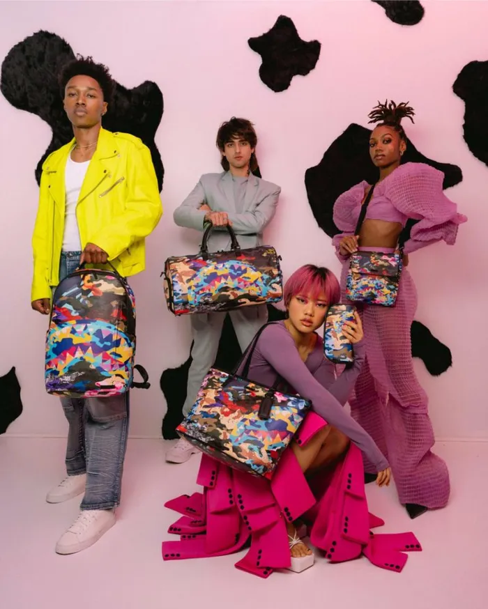 SPRAYGROUND SLICED AND DICED CAMO TOTE Bags