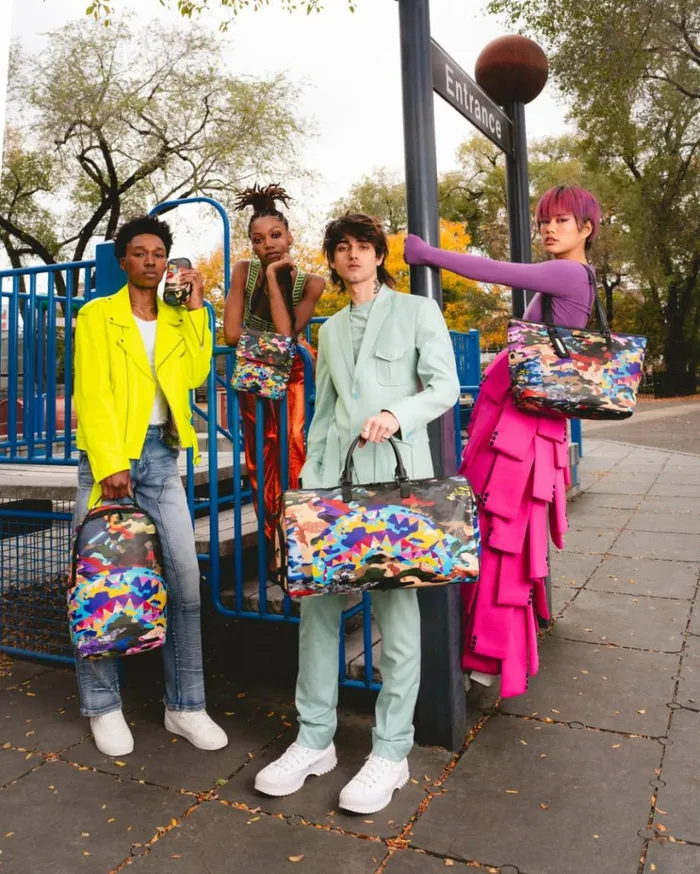 SPRAYGROUND SLICED AND DICED CAMO TOTE Bags