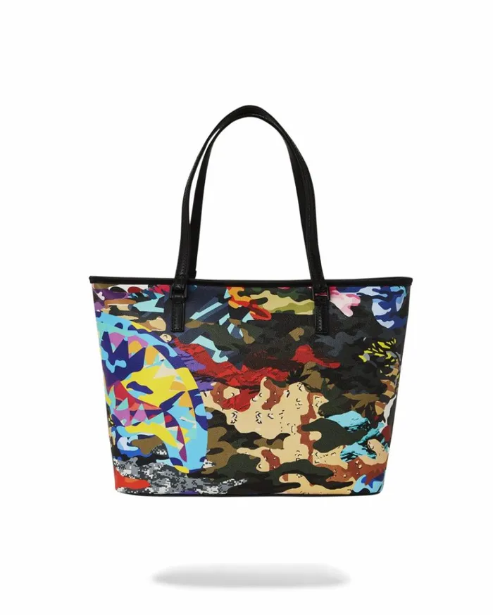 SPRAYGROUND SLICED AND DICED CAMO TOTE Bags