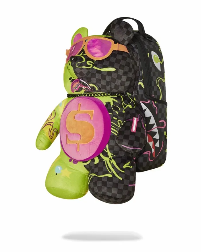 SPRAYGROUND SLIME DIME MONEYBEAR TEDDYBEAR ON BACKPACK Bags