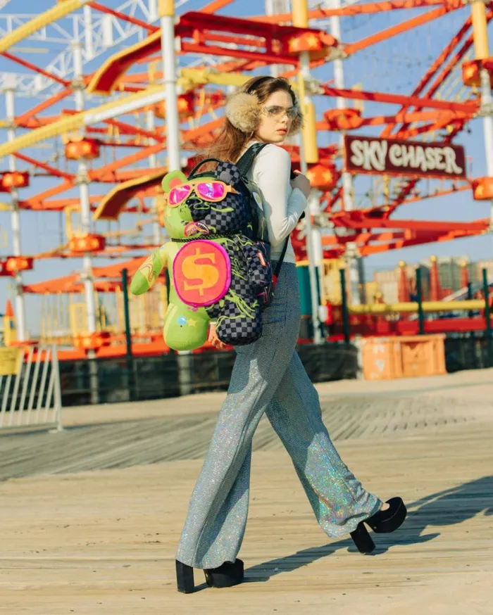 SPRAYGROUND SLIME DIME MONEYBEAR TEDDYBEAR ON BACKPACK Bags