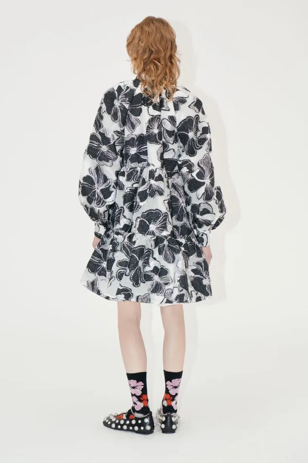Stine Goya Dresses Tier Voluminous Ruffle Mini Dress 8211 Anemone Jacquard 8211 Women