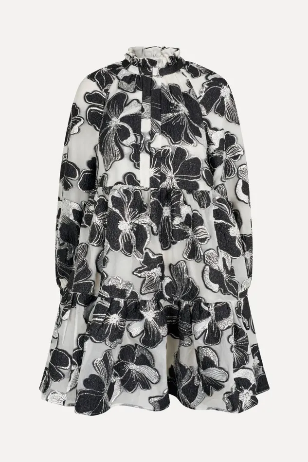 Stine Goya Dresses Tier Voluminous Ruffle Mini Dress 8211 Anemone Jacquard 8211 Women