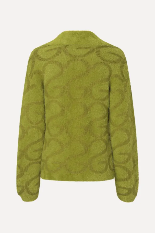 Stine Goya Exclusives Long Sleeve Cropped Cardigan 8211 SG Monogram Green 8211 Women