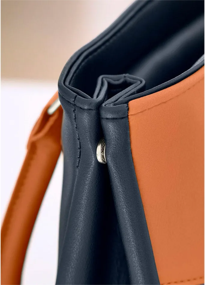STRIPED TAN HANDBAG Navy and Beige Women VENUS Handbags