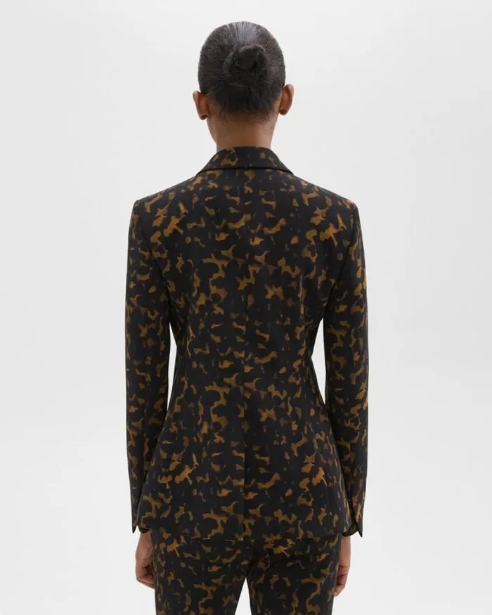 Suits Women Theory Staple Blazer In Tortoiseshell Printed Crepe Dark Brown Multi Suits Women Theory Staple Blazer In Tortoiseshell Printed Crepe Dark Brown Multi