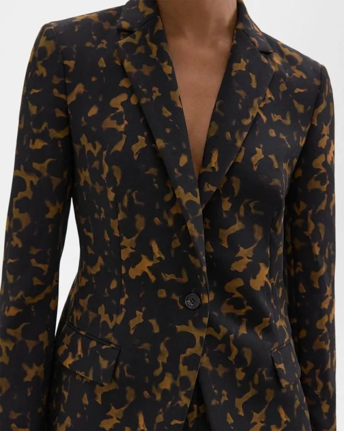Suits Women Theory Staple Blazer In Tortoiseshell Printed Crepe Dark Brown Multi Suits Women Theory Staple Blazer In Tortoiseshell Printed Crepe Dark Brown Multi