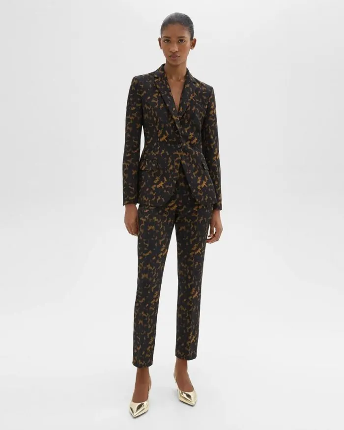Suits Women Theory Staple Blazer In Tortoiseshell Printed Crepe Dark Brown Multi Suits Women Theory Staple Blazer In Tortoiseshell Printed Crepe Dark Brown Multi