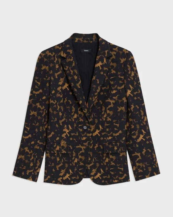 Suits Women Theory Staple Blazer In Tortoiseshell Printed Crepe Dark Brown Multi Suits Women Theory Staple Blazer In Tortoiseshell Printed Crepe Dark Brown Multi