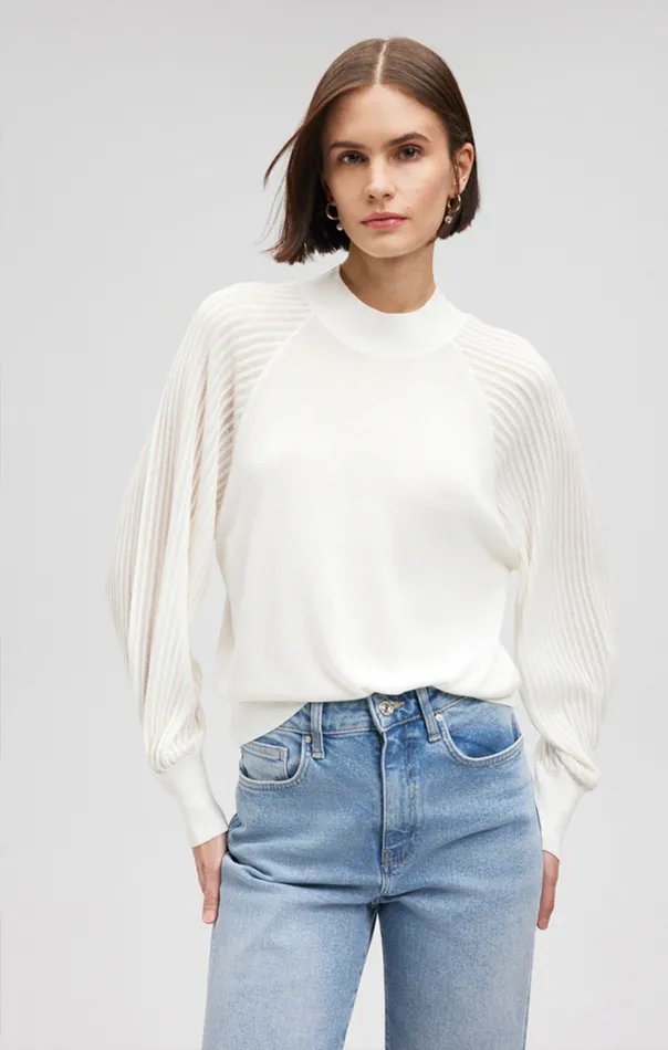 Sweater In Antique White Women Mavi Jeans Sweaters