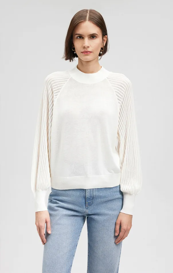 Sweater In Antique White Women Mavi Jeans Sweaters Sweater In Antique White Women Mavi Jeans Sweaters
