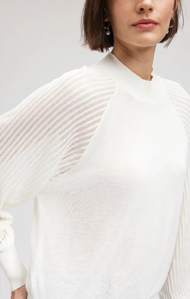 Sweater In Antique White Women Mavi Jeans Sweaters Sweater In Antique White Women Mavi Jeans Sweaters
