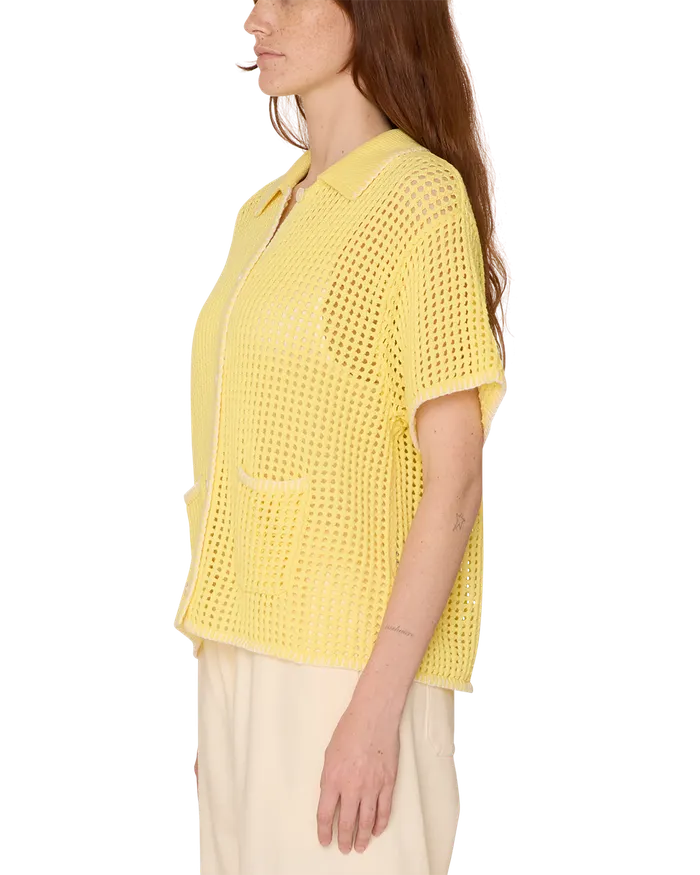 SWEATERS PILAR CROCHET CARDIGAN Yellow Pear OBEY Clothing Women