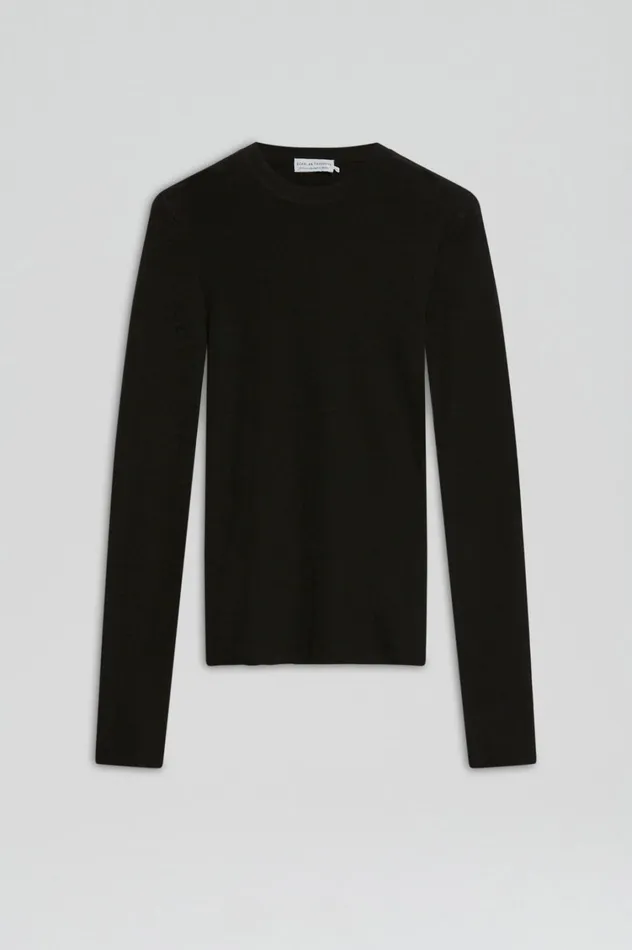 Sweaters Women Scanlan Theodore BABYWOOL CREW SWEATER Black All