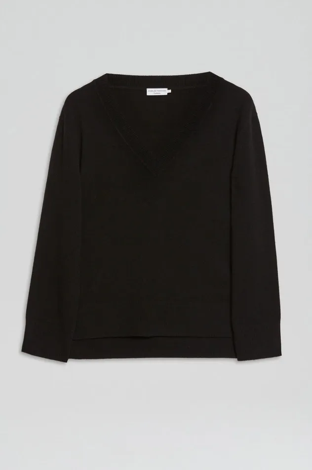 Sweaters Women Scanlan Theodore CASHMERE V Black Sweaters Women Scanlan Theodore CASHMERE V Black