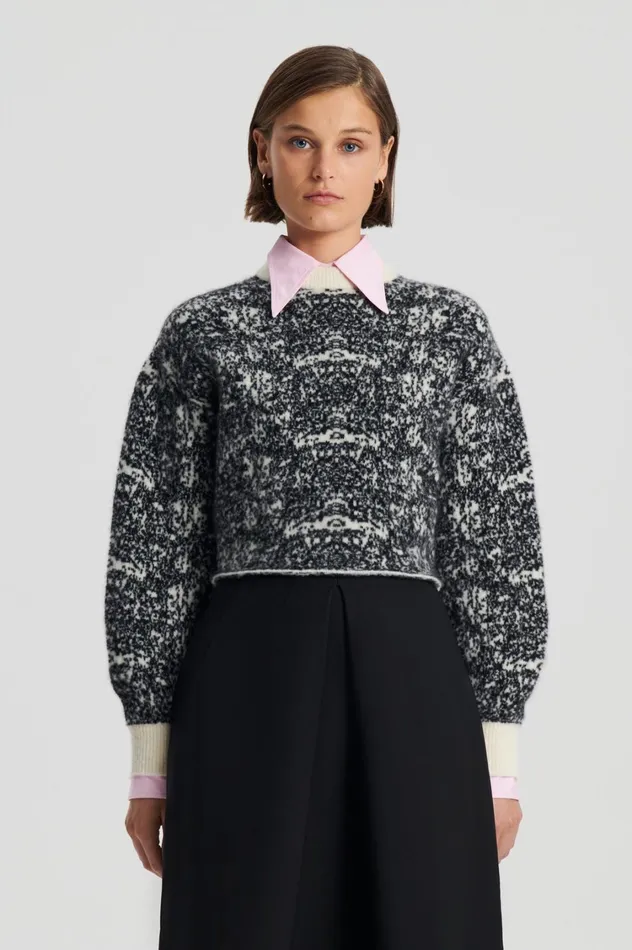 Sweaters Women Scanlan Theodore OCELOT COCOON SWEATER Blackcream Sweaters Women Scanlan Theodore OCELOT COCOON SWEATER Blackcream