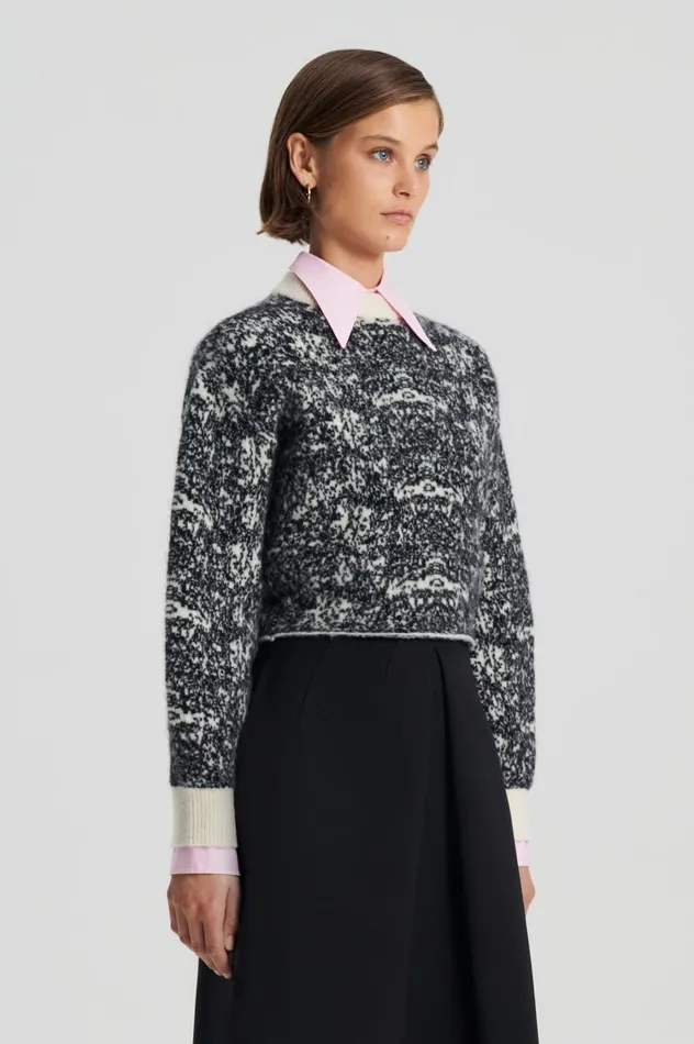 Sweaters Women Scanlan Theodore OCELOT COCOON SWEATER Blackcream Sweaters Women Scanlan Theodore OCELOT COCOON SWEATER Blackcream