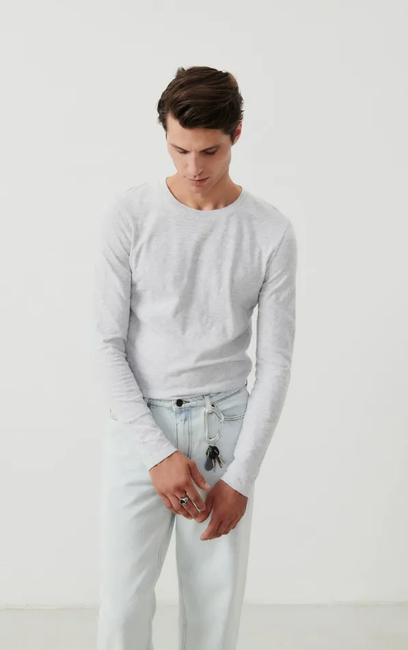 TShirt Bysapick Polar Melange Men American Vintage Long Sleeve TShirts