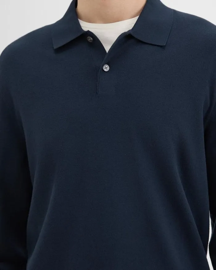 TShirts Polos Men Theory Goris LongSleeve Polo Shirt In Light Bilen Baltic TShirts Polos Men Theory Goris LongSleeve Polo Shirt In Light Bilen Baltic