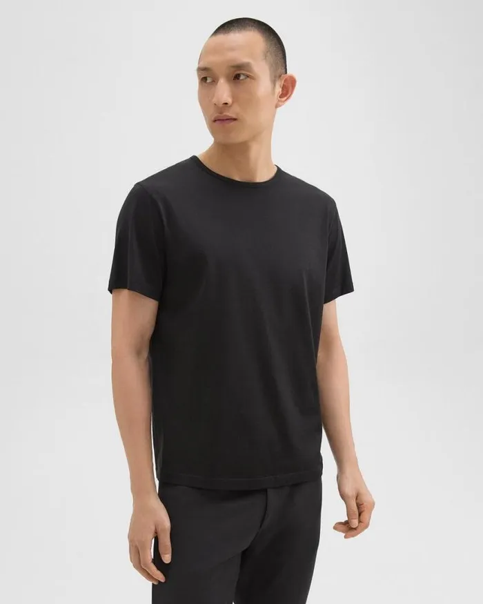 TShirts Polos Men Theory Precise Tee In Pima Cotton Jersey Black