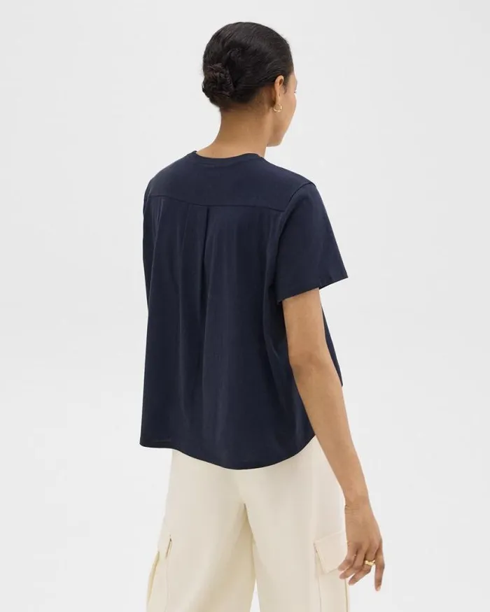 TShirts Tank Tops Women Theory Relaxed Tee In Organic Cotton Nocturne Navy TShirts Tank Tops Women Theory Relaxed Tee In Organic Cotton Nocturne Navy