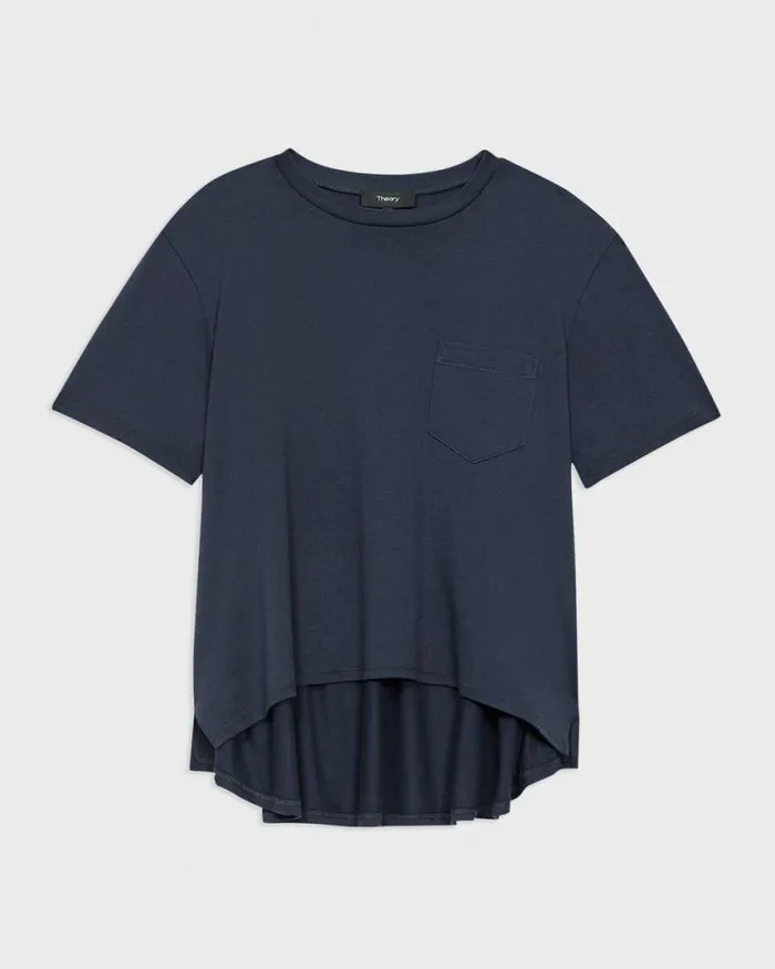 TShirts Tank Tops Women Theory Relaxed Tee In Organic Cotton Nocturne Navy TShirts Tank Tops Women Theory Relaxed Tee In Organic Cotton Nocturne Navy