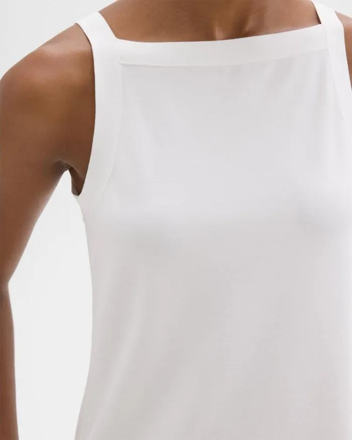 TShirts Tank Tops Women Theory Square Neck Tank In Interlock Knit White TShirts Tank Tops Women Theory Square Neck Tank In Interlock Knit White