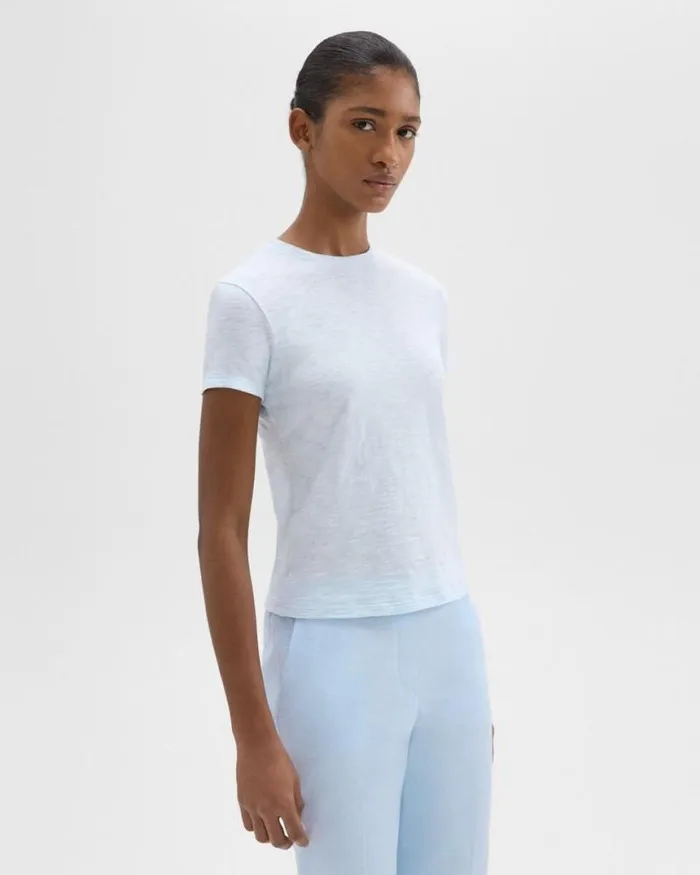 TShirts Tank Tops Women Theory Tiny Tee In Organic Slub Cotton Skylight TShirts Tank Tops Women Theory Tiny Tee In Organic Slub Cotton Skylight