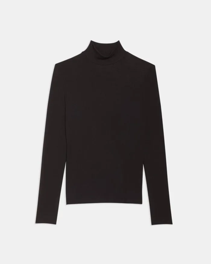 TShirts Tank Tops Women Theory Turtleneck Sweater In Ribbed Viscose Black TShirts Tank Tops Women Theory Turtleneck Sweater In Ribbed Viscose Black